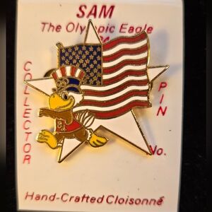 Sam the Olympic Eagle and Flag Collector Pin Brooch